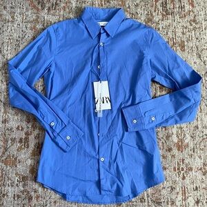 New Zara Modern Slim Button Up Shirt